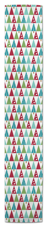 Midcentury Modern Christmas Tree Pattern Table Runner, 16"x90"