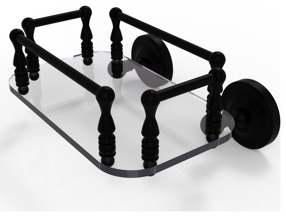 Prestige Regal Wall Mounted Glass Guest Towel Tray, Matte Black