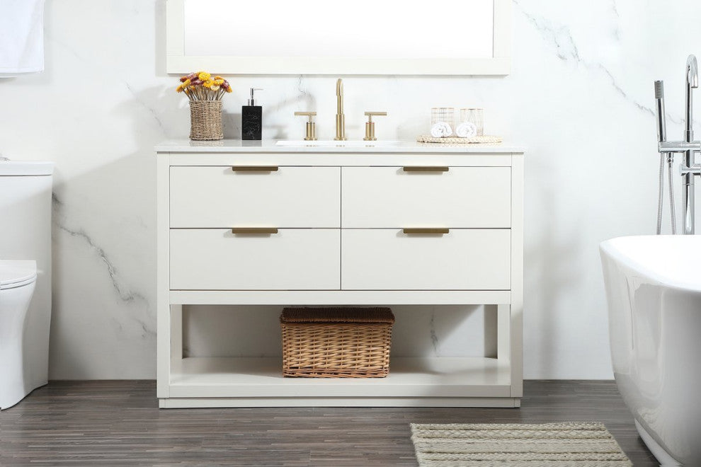Louie 48" Single Bathroom Vanity, White