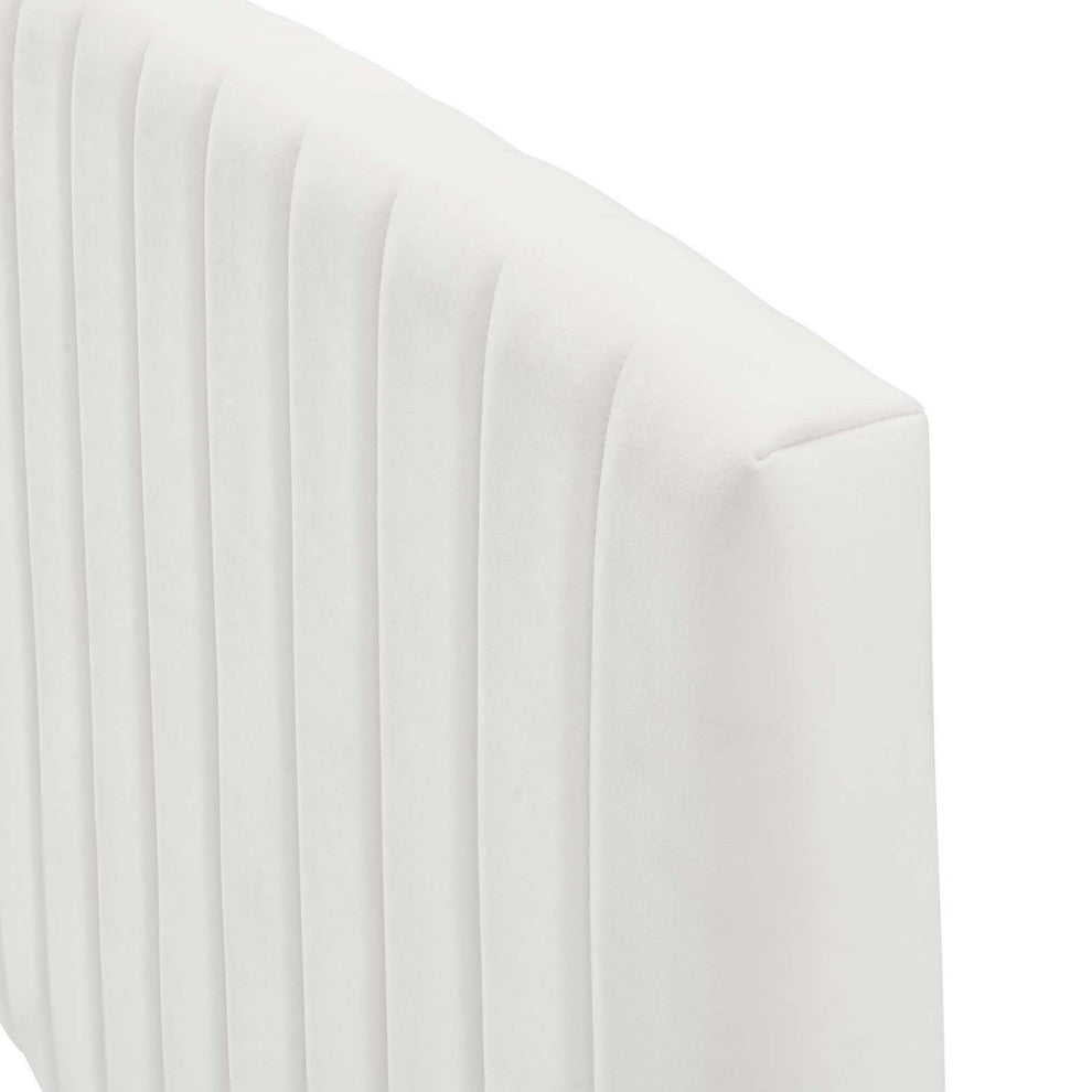 Headboard, Twin Size, Velvet, White, Modern Contemporary, Bedroom Master Suite