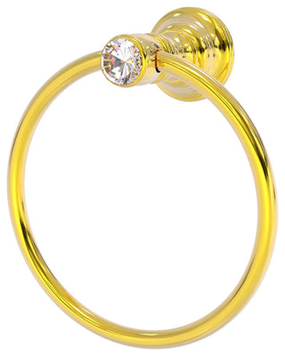 Carolina Crystal Towel Ring, Polished Brass