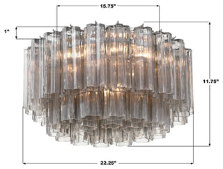Crystorama Lighting Group ADD-321-SM Addis 7 Light 22"W Flush - Polished Chrome