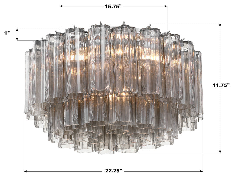 Crystorama Lighting Group ADD-321-SM Addis 7 Light 22"W Flush - Polished Chrome