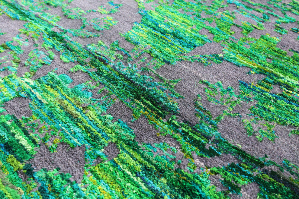 Wool and Silk Modern Handmade Rug 8' 0" X 9' 10" Q11844