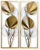 Gold Leaflets 3D Metal Wall Sculptures 12"Wx32"H3"D Set of 2