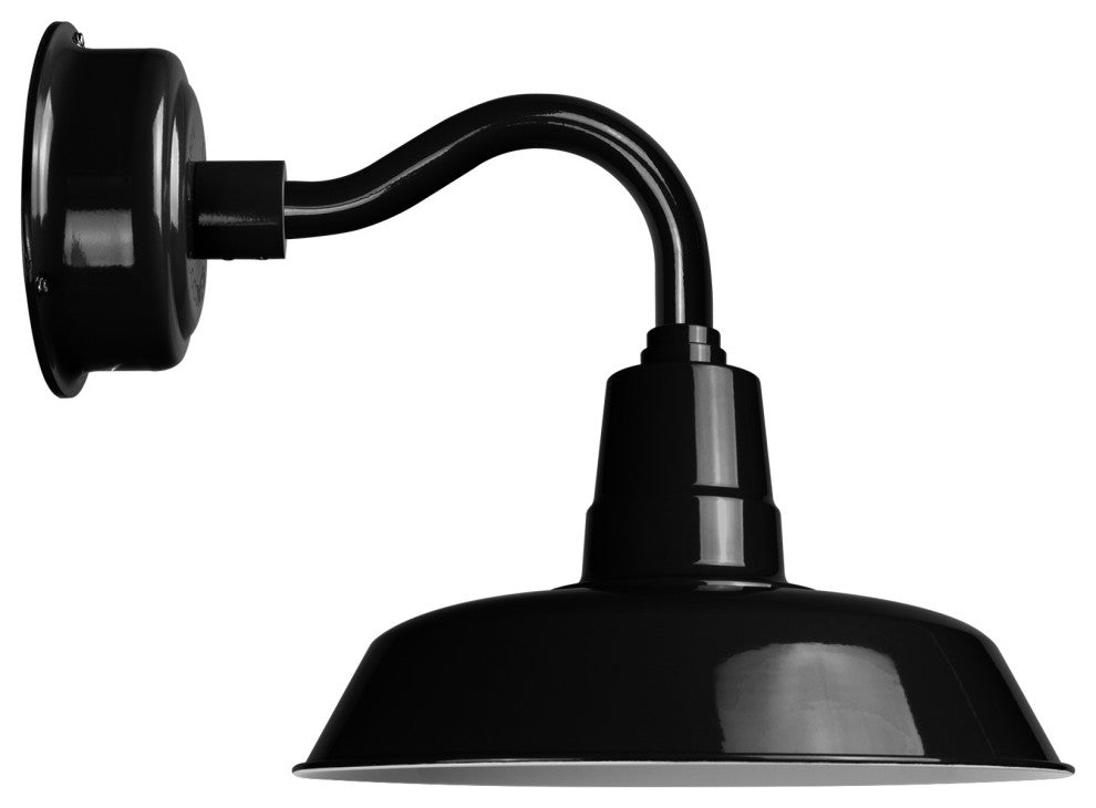 14" Vintage LED Wall Light With Chic Arm, Black