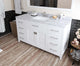 Caroline 60" Single Bath Vanity, White, White Marble Top and Square Sink