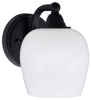 Paramount 1-Light Wall Sconce, Matte Black, 6" White Marble Glass