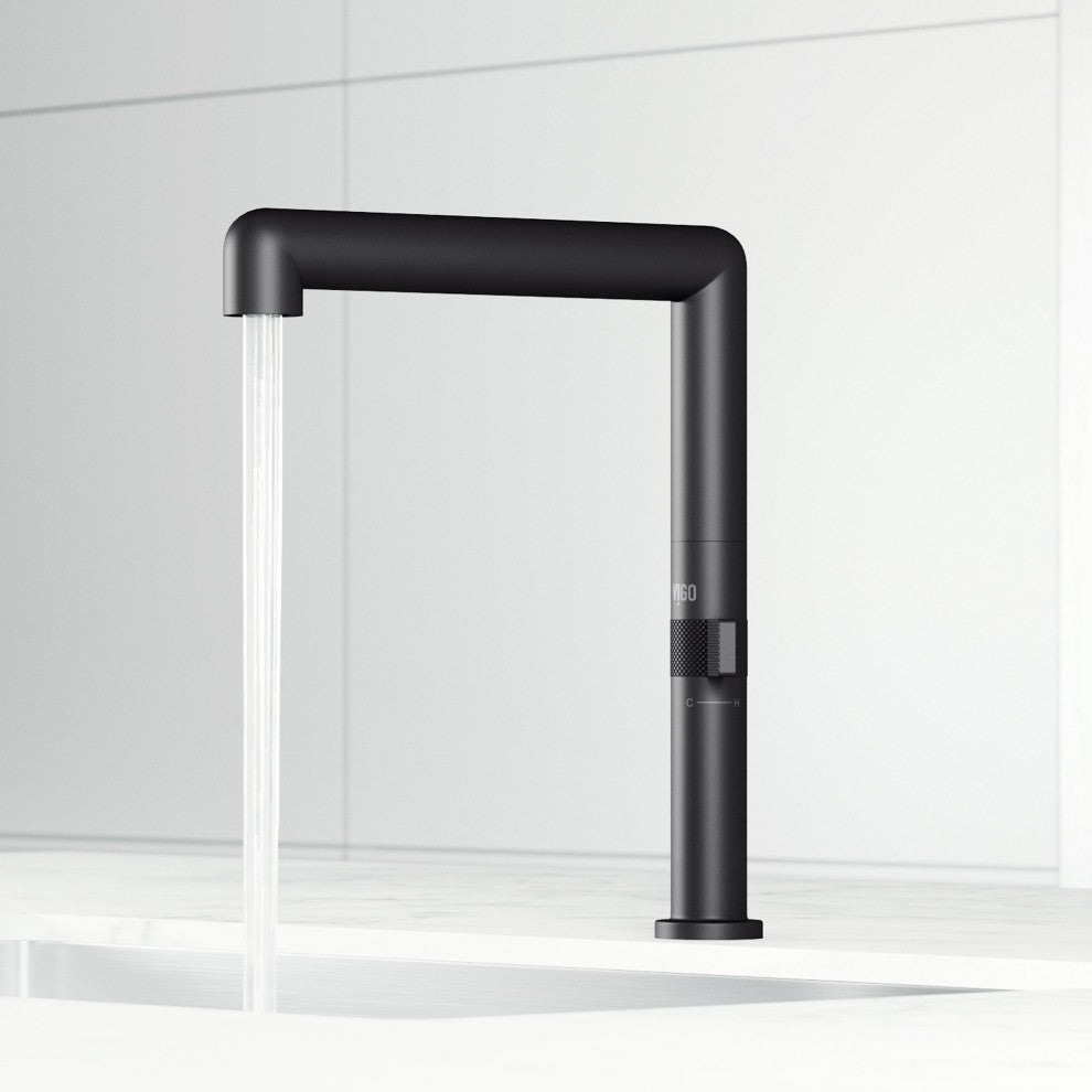 VIGO Jewel 11 in. H Single Handle Kitchen Bar Faucet, Matte Black