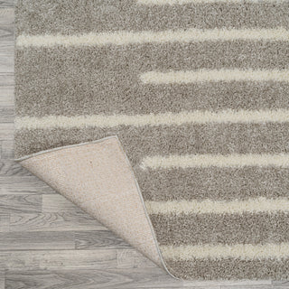 Alaro Berber Stripe Shag, Gray/Ivory, 5 Ft. X 8 Ft.