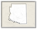 Arizona Home State Map Neutral Print Design, 11"x14"