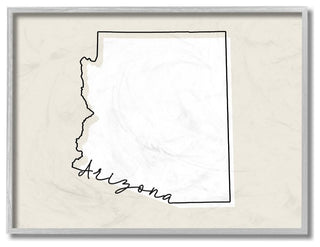Arizona Home State Map Neutral Print Design, 11"x14"