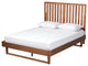 Dionne Modern Farmhouse Walnut Effect Platform Bed, King