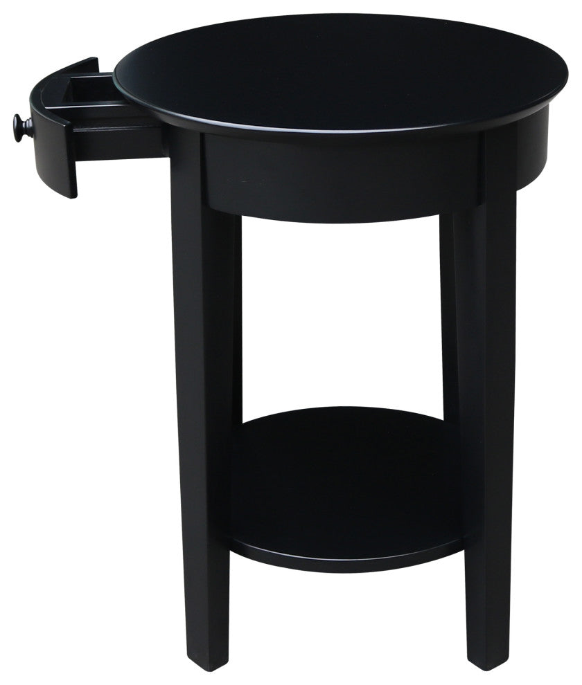 Phillips Accent Table with Drawer, Black