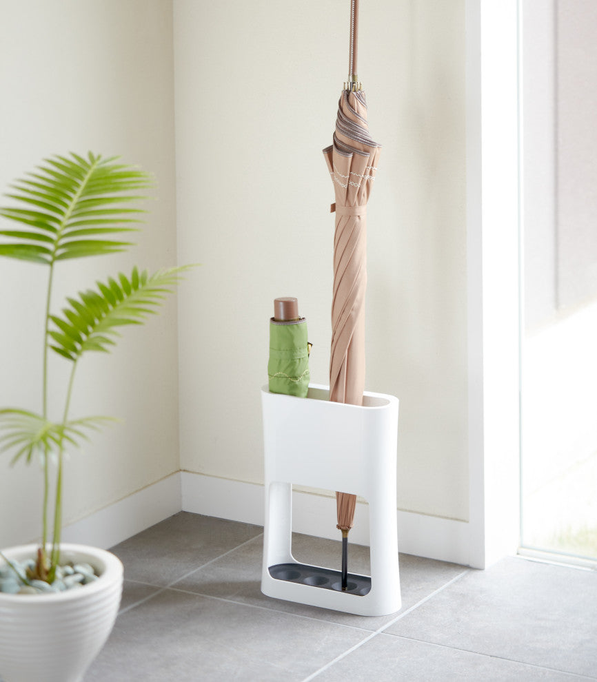 Oval Umbrella Stand, White