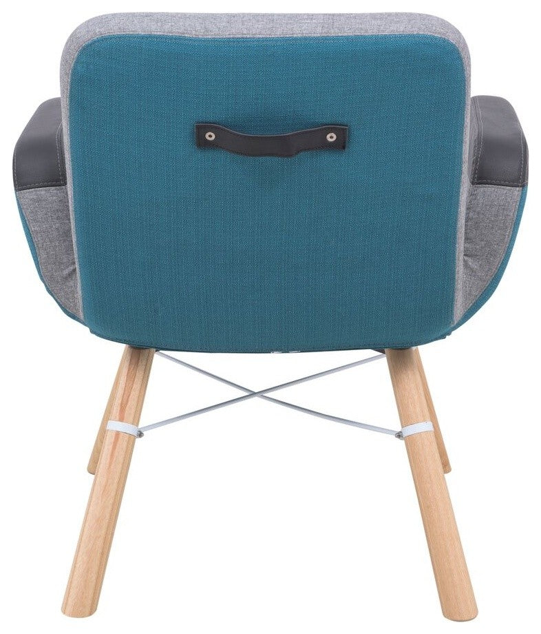 Milwood Mid-Century Accent Side Lounge Armchair With Dowel Legs, Multi