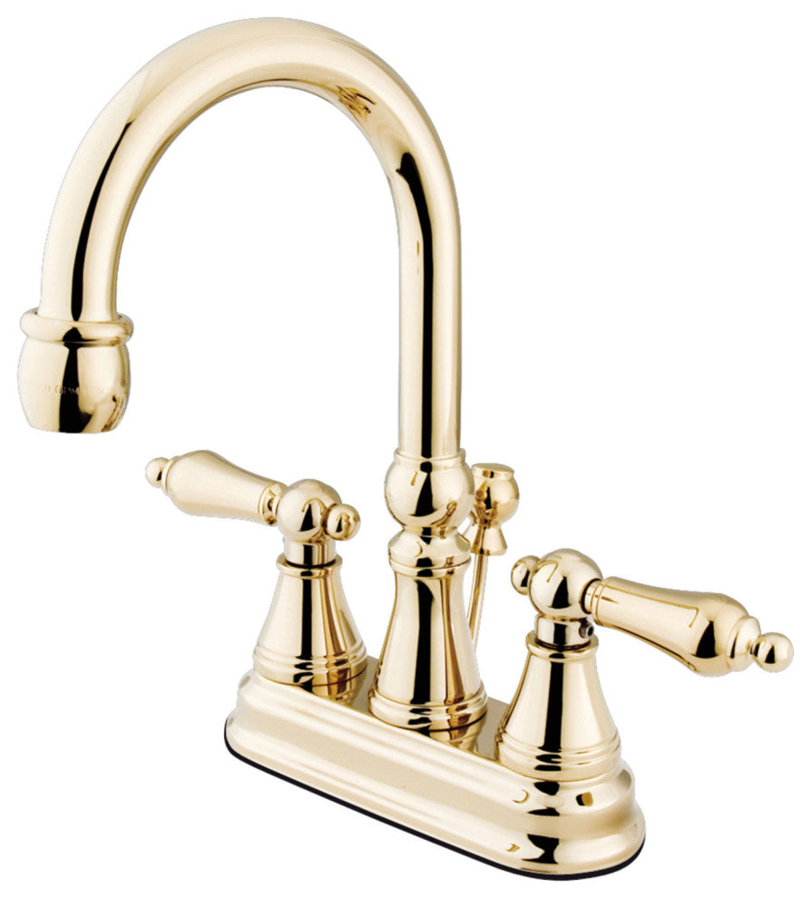 Kingston Brass 4" Centerset Bathroom Faucet, Polished Brass