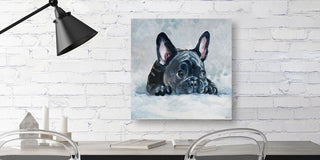 "Afraid Pug" Painting Print on Wrapped Canvas, 48"x48"