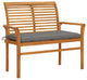 Vidaxl Garden Bench With Gray Cushion 44.1" Solid Teak Wood
