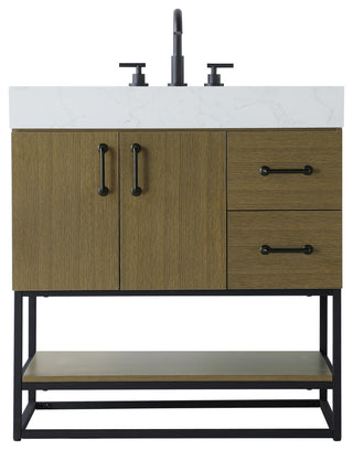 Home Living 32" Single Bathroom Vanity, Chestnut Brown