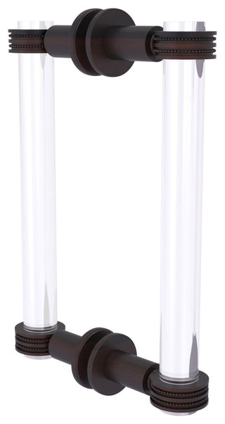 Clearview 8" Back to Back Dotted Accent Shower Door Pull, Venetian Bronze