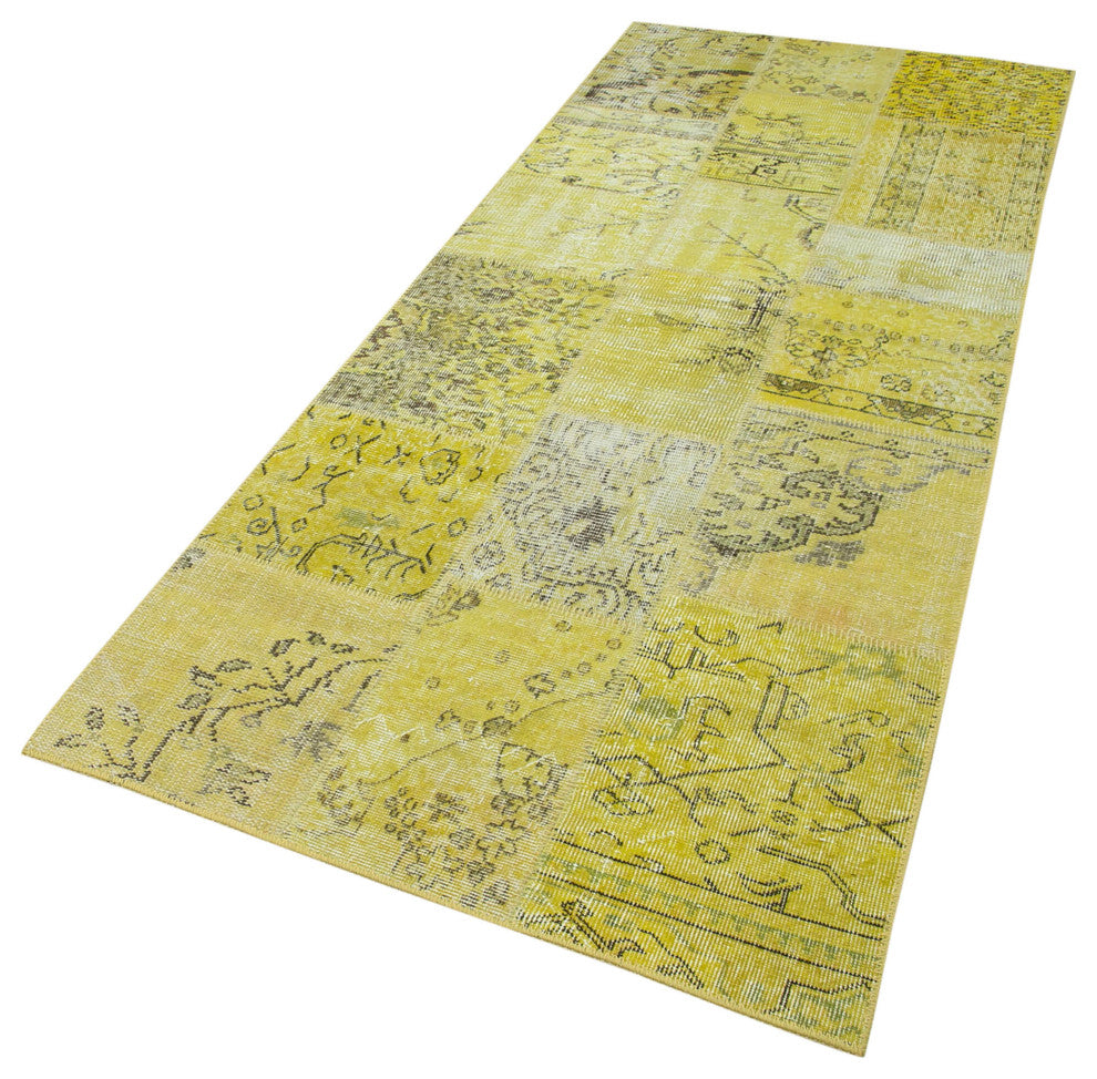 Rug N Carpet - Handmade Oriental 3' 6" x 8' 5" Boho Patchwork Runner Rug