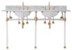 Empire 60" Wide Double Wash Stand Only, Satin Brass