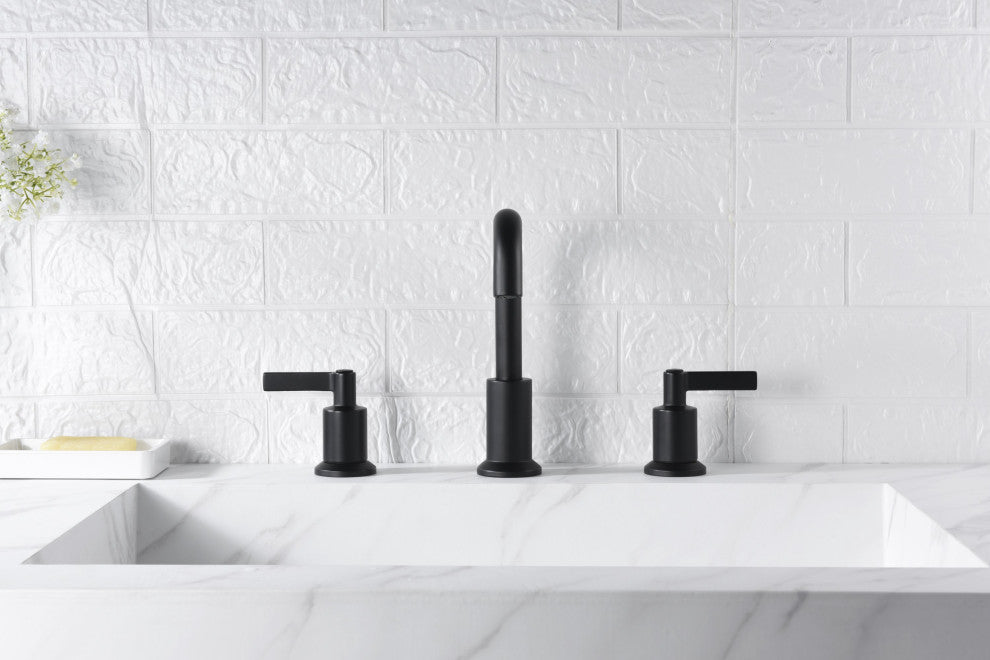 Ultra Faucets UF5700X Two Handle Bathroom Widespread Faucet, Matte Black