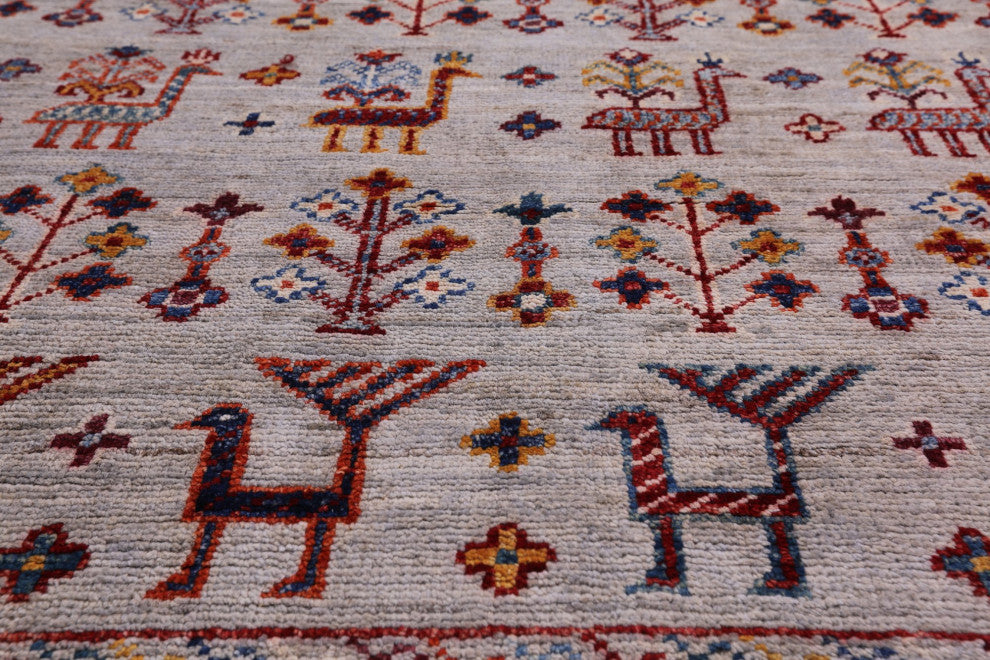 3' 4" X 4' 10" Persian Gabbeh Tribal Hand Knotted Rug Q5409