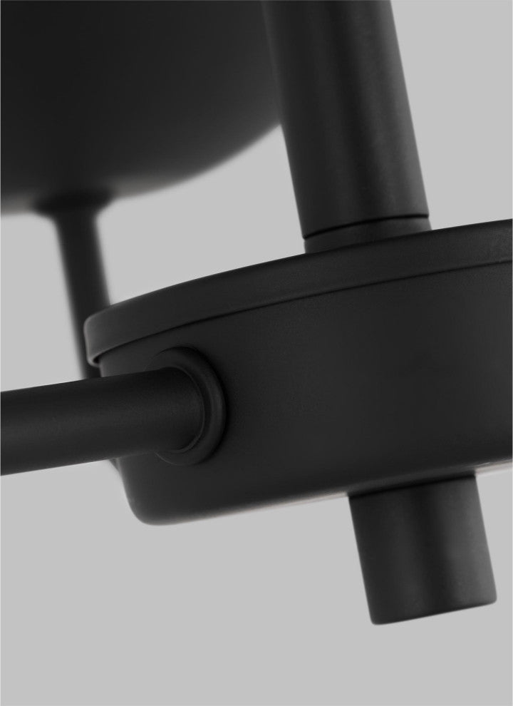 Alvin Three Light Chandelier, Midnight Black