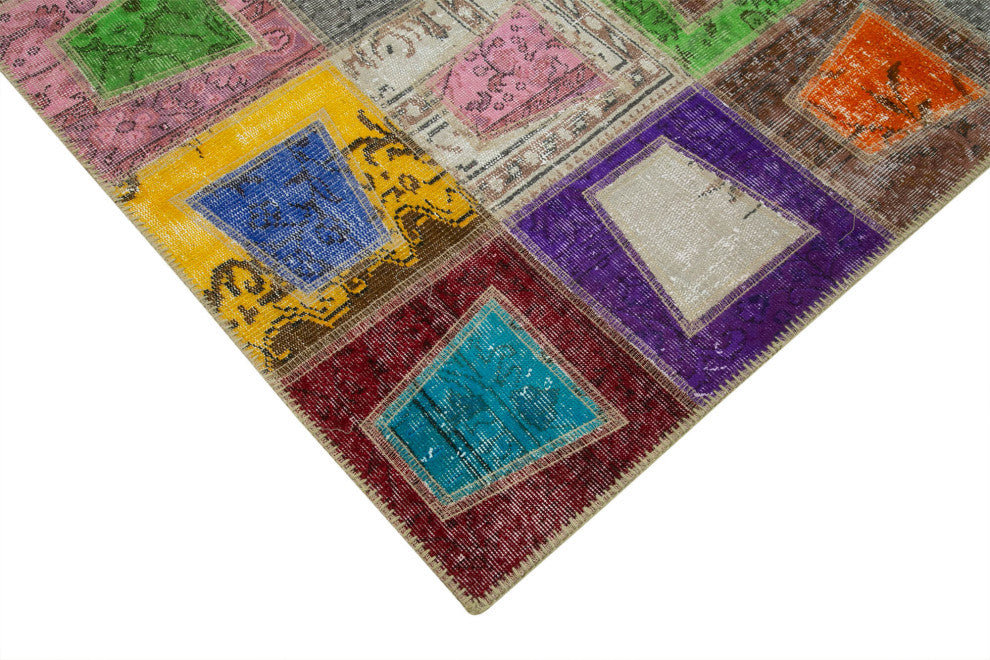 Rug N Carpet - Handwoven Oriental 6' 4" x 8' 11" Antique Patchwork Area Rug