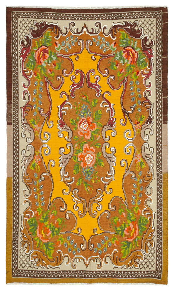 Rug N Carpet - Handmade Bessarabian 5' 9'' x 9' 3'' Antique Rose Kilim Rug