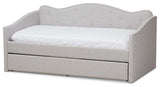 Helena Fabric Daybed With Trundle, Grayish Beige