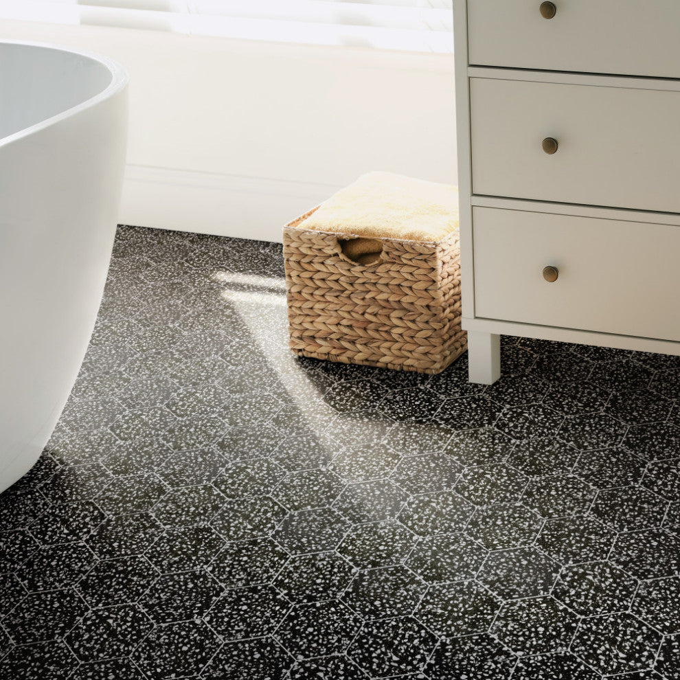 Venice Hex Black Porcelain Floor and Wall Tile