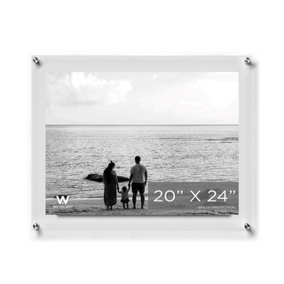 Double Panel Wall Frame with Silver Mounts, 23"x27", For 20"x24" Photos and Art