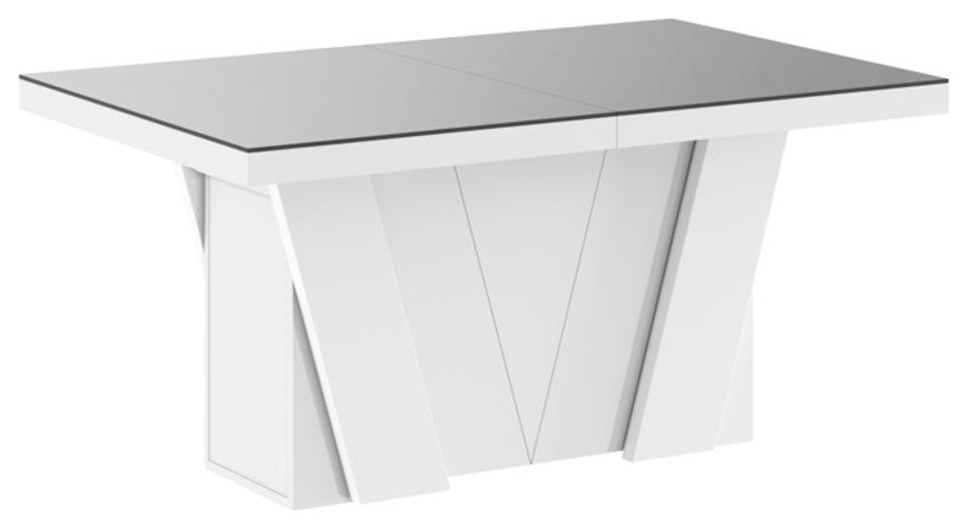Alena Extendable Dining Table, Gray/White