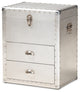 Glannant French Industrial Silver Metal 2-Drawer Accent Storage Chest