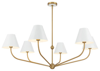 Crystorama Lighting Group XAV-B9319 Xavier 6 Light 48"W - Vibrant Gold / White