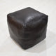 Poufs-Solid Goat Leather Pouf, Handmade (Recycled Cotton Fill), (Square)14x14x14