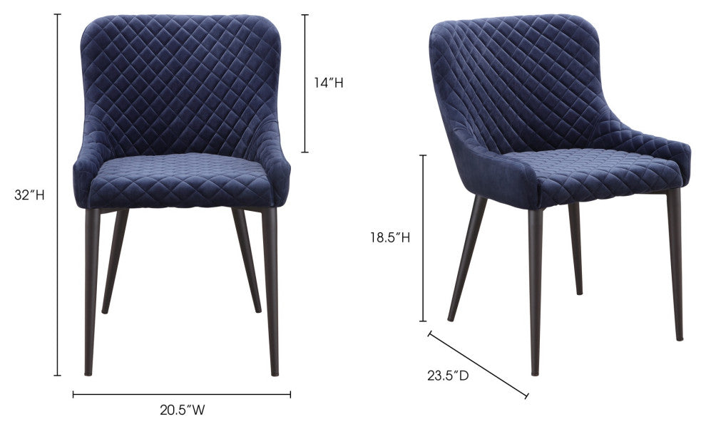 Contemporary Etta Dining Chair Dark Blue - Blue