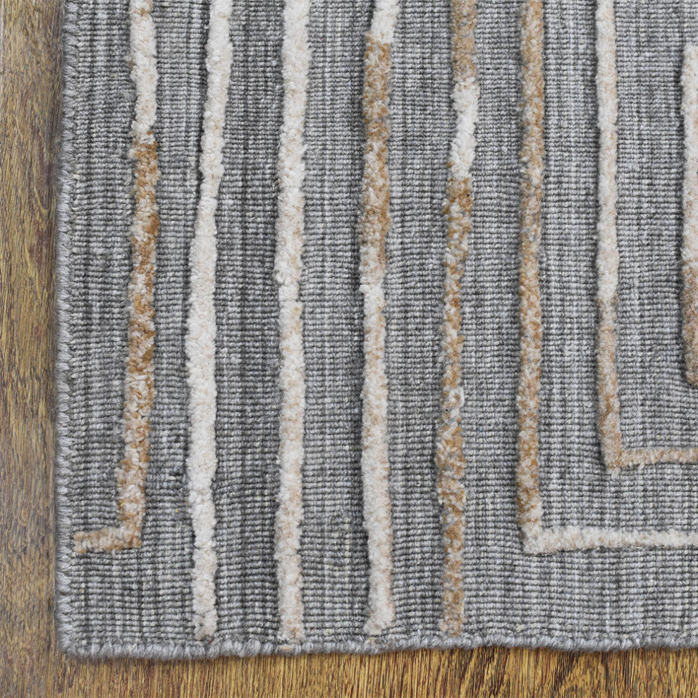 HAND WOVEN FLAT WEAVE KILIM POLYESTER RUGS -Rectangle,Gray Multicolor,Geometric, [Rectangle] 6'x9'