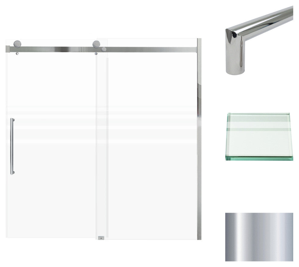 Madeline 60"x60" Frameless Shower Door with Fixed Panel in Polished Chrome