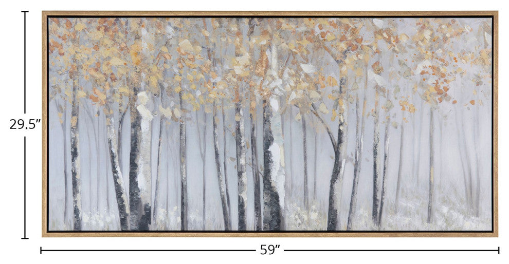 Aspen Canvas Wall Art With Gold Frame