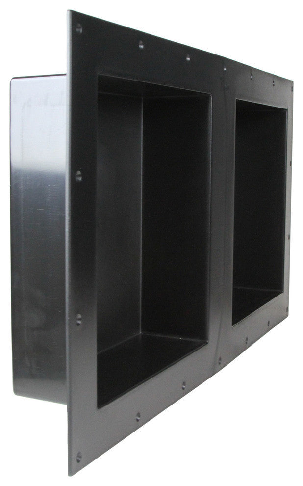 Rectangular Shower Niche Waterproof Double Shelve Bathroom Organizer, 32"x16"