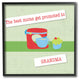 "Promoted to Grandma Vintage Mixer", 12"x12", Framed Giclee Texturized Art