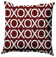 Hugs and Kisses Valentines Decorative Throw Pillow, Maroon, 20"x20"