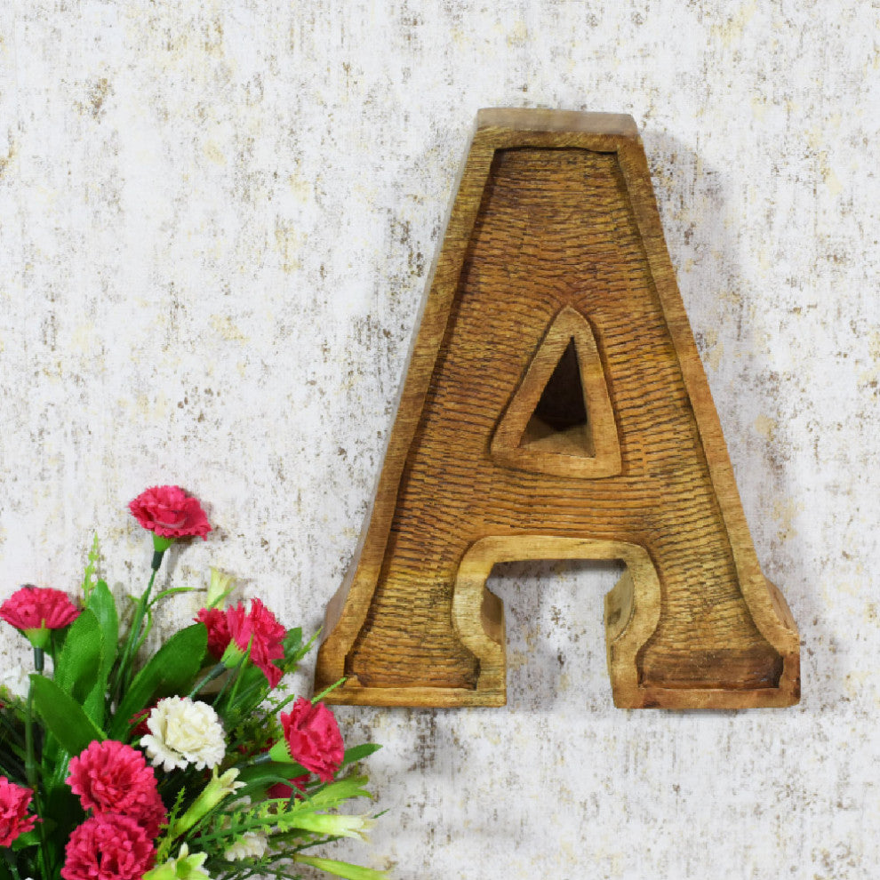 Handmade Eco-Friendly Wall Dï¿½cor "S" Alphabet Letter Block, 1.3x7.7x6.5
