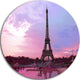 Eiffel Tower In Purple Tone, Landscape Photo Round Wall Art, 36"