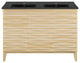 Cascade 48" Natural Oak, Double Basin Bathroom Vanity With Black Sink Top