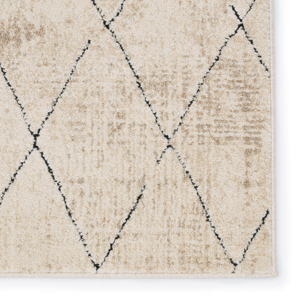 Vibe by Annistyn Trellis Cream/ Black Area Rug 4'X6'